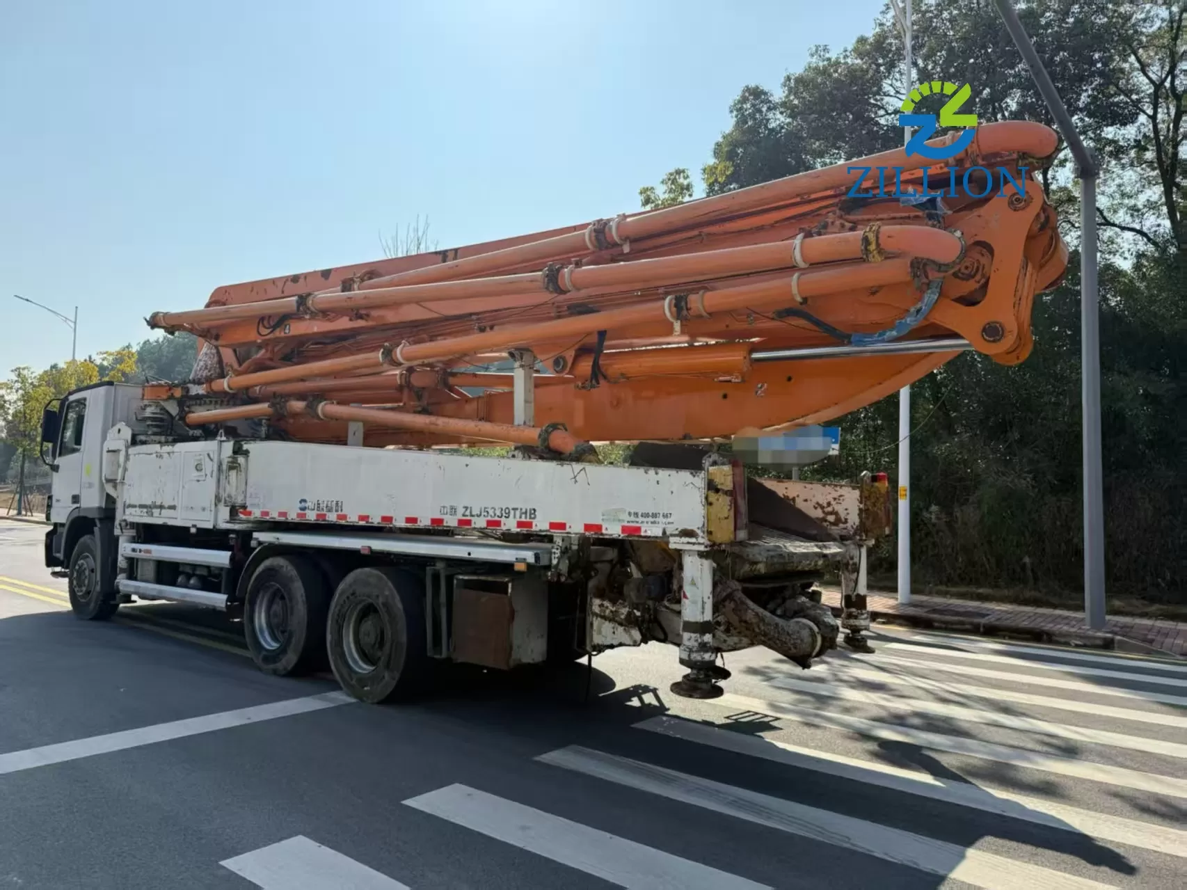 Used 2012 Zoomlion 47M Concrete Pump Truck &ndash; Mercedes-Benz Engineered Chassis