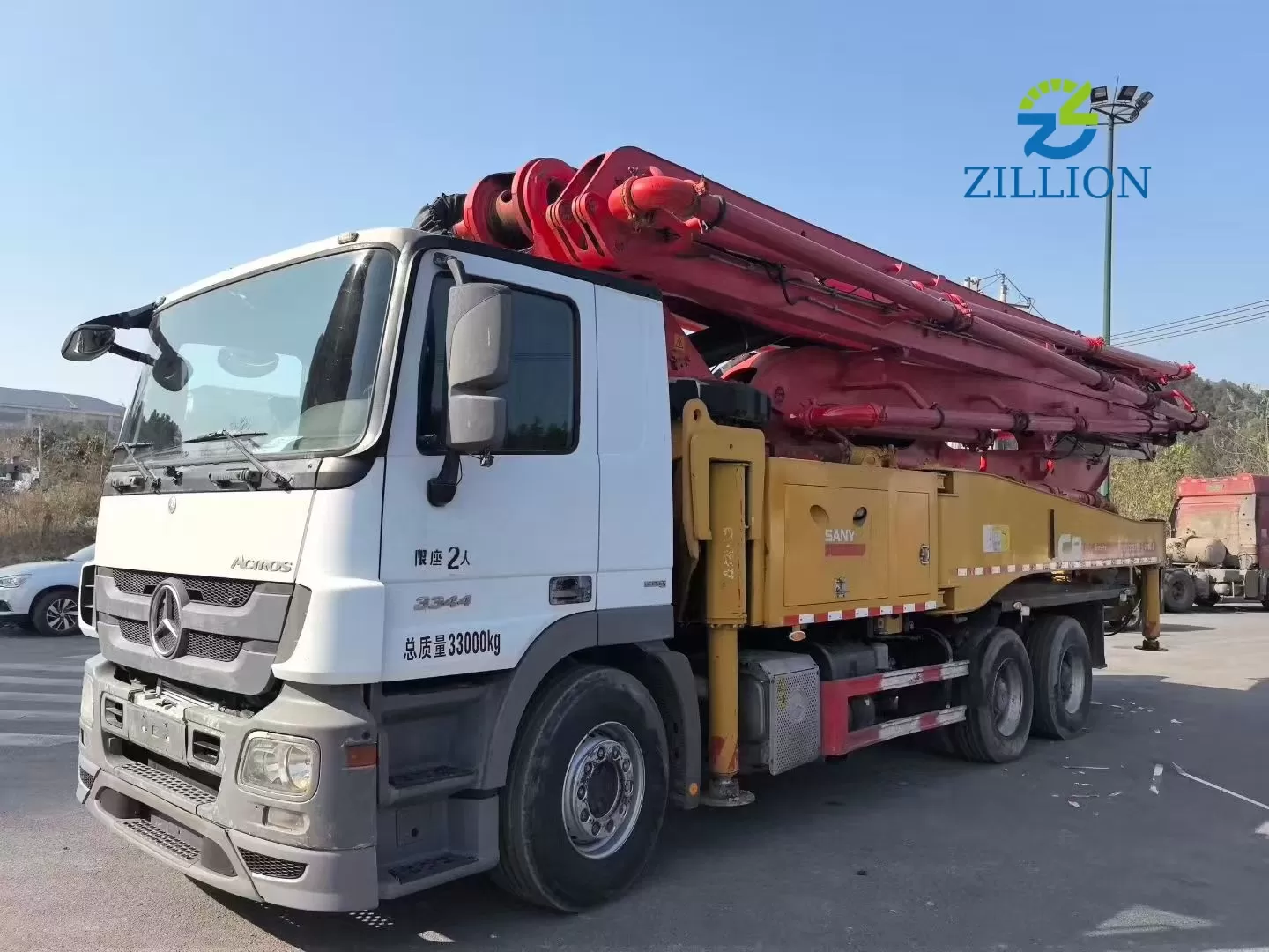 Used 2019 SANY 49M Concrete Pump Truck &ndash; Mercedes-Benz Engineered Chassis