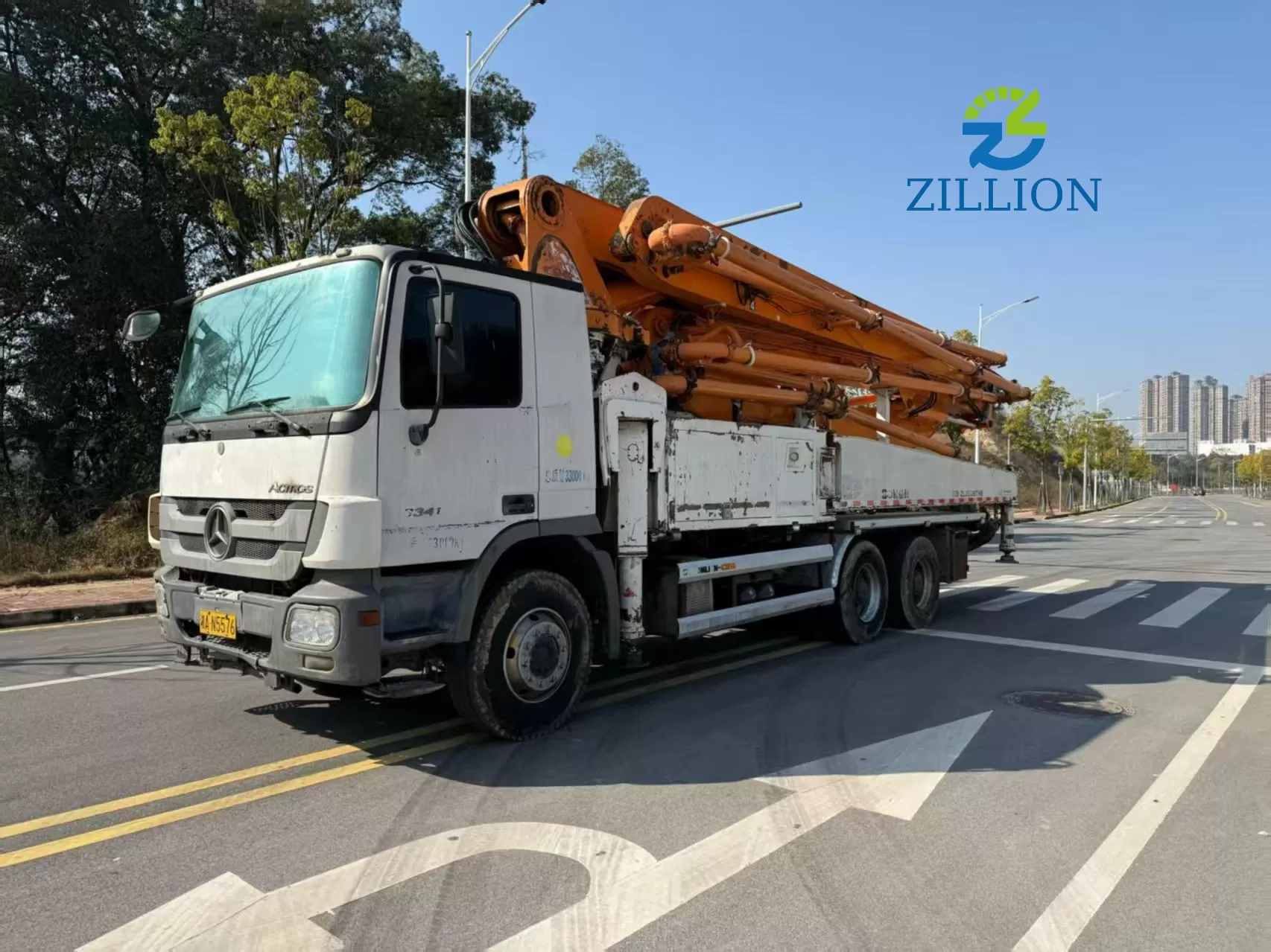 Used 2012 Zoomlion 47M Concrete Pump Truck &ndash; Mercedes-Benz Engineered Chassis